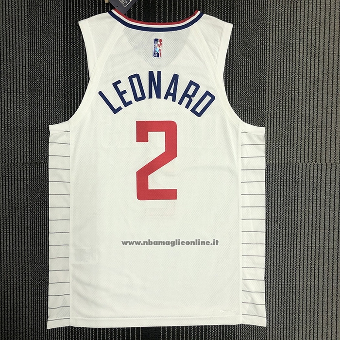 Maglia Los Angeles Clippers Kawhi Leonard #2 Association 2020-21 Autentico Bianco